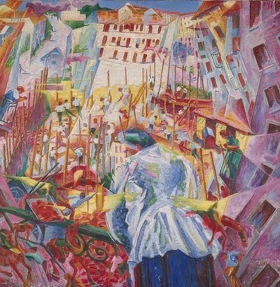 The Street Enters the House by Umberto Boccioni