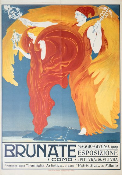 Poster for exhibition of painting and sculpture in Brunate by Umberto Boccioni by Umberto Boccioni