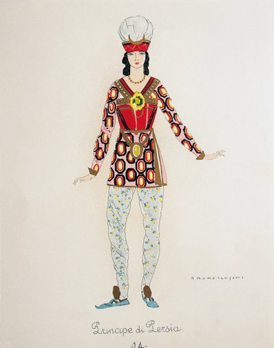 Costume for the Prince of Persia from Turandot by Umberto Brunelleschi