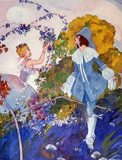 Prince Charming and the Girl Illustration by Umberto Brunelleschi by Umberto Brunelleschi