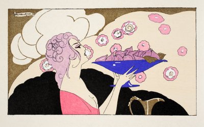 Woman holding a bowl of figs by Umberto Brunelleschi