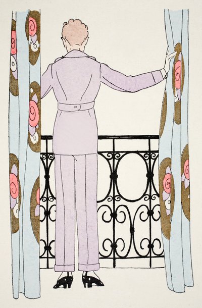 Woman in Trouser Suit at window by Umberto Brunelleschi
