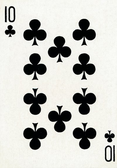 10 of Clubs from a deck of Goodall & Son Ltd. playing cards, c1940 by Unbekannt