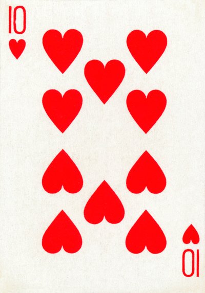 10 of Hearts from a deck of Goodall & Son Ltd. playing cards, c1940 by Unbekannt