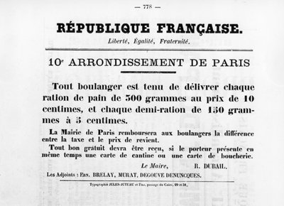 10th Arrondissement de Paris, from French Political Posters of the Paris Commune by Unbekannt