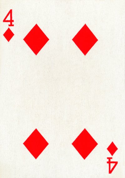 4 of Diamonds from a deck of Goodall & Son Ltd. playing cards, c1940 by Unbekannt