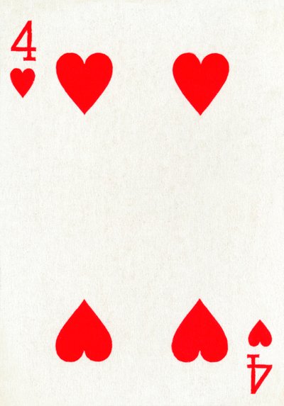 4 of Hearts from a deck of Goodall & Son Ltd. playing cards, c1940 by Unbekannt