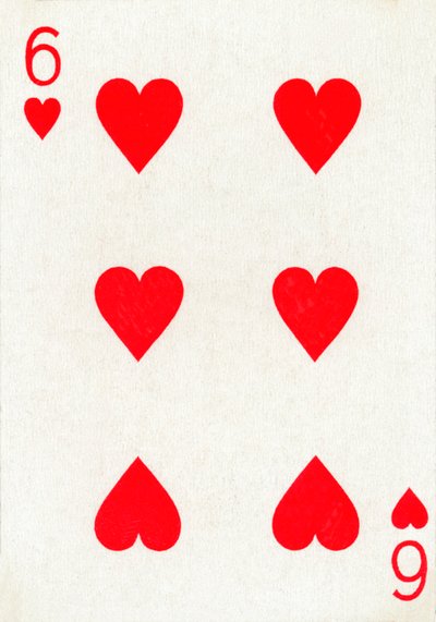 6 of Hearts from a Deck of Goodall & Son Ltd. Playing Cards, c1940 by Unbekannt