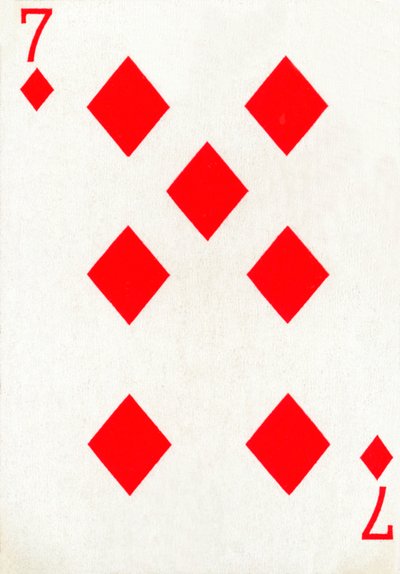7 of Diamonds from a Deck of Goodall & Son Ltd. Playing Cards, c1940 by Unbekannt