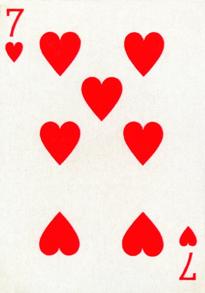 7 of Hearts from a deck of Goodall & Son Ltd. playing cards by Unbekannt