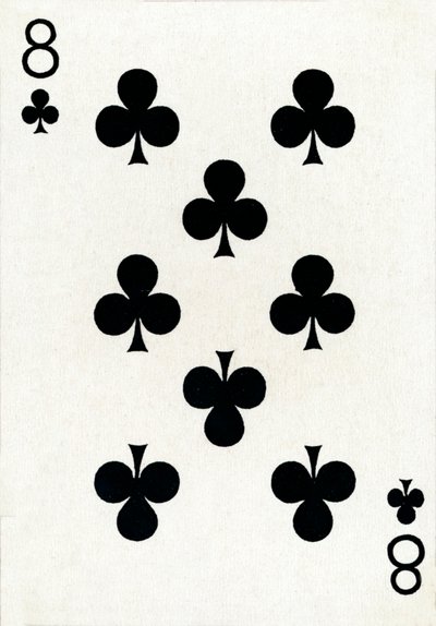 8 of Clubs from a deck of Goodall & Son Ltd. playing cards, c1940 by Unbekannt