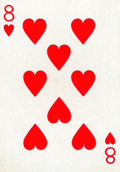 8 of Hearts from a deck of Goodall & Son Ltd. playing cards, c1940 by Unbekannt