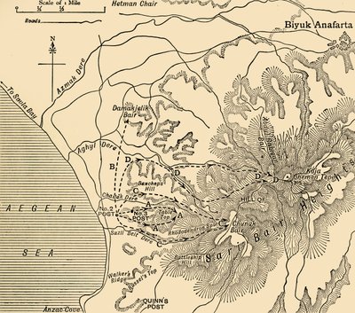 ANZAC advance, Gallipoli peninsula, First World War by Unbekannt
