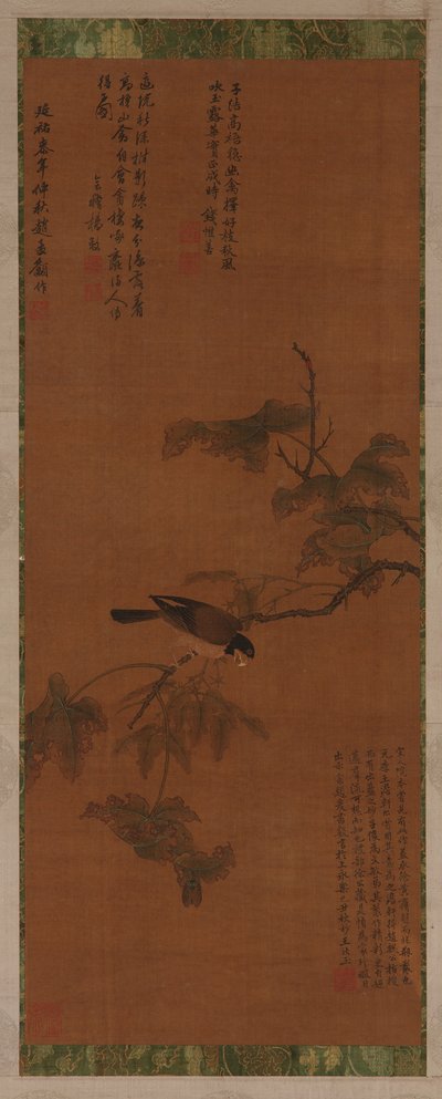 A Bird on a Leafy Branch by Unbekannt