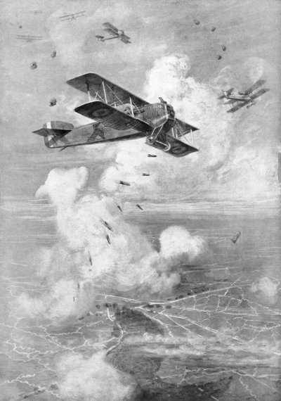 A Breguet French Biplane Bomber in Action, c1917 1926 by Unbekannt