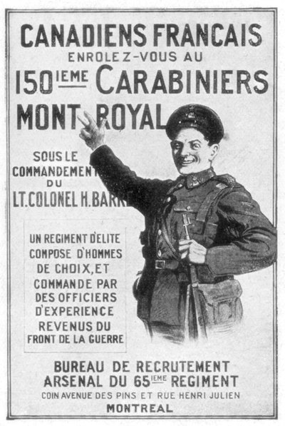A French Canadian Army Recruitment Poster by Unbekannt