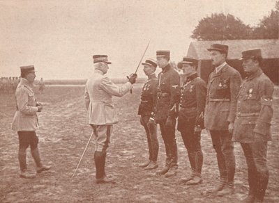 A French General Conferring Decorations on Aviators by Unbekannt