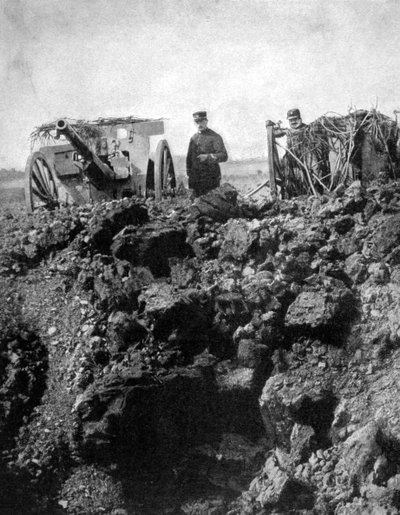 A French Battery of the 75th Has a Narrow Escape, World War I, 1915 by Unbekannt
