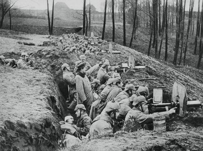 A German Company of Machine-Guns During the Battle of Darkehmen, Russia, World War I by Unbekannt