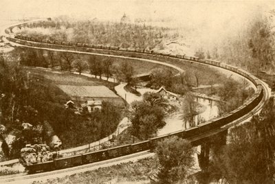 A Gigantic Goods Train of Fifty-Four Vans Drawn By One Engine, Chicago and North West Railway by Unbekannt