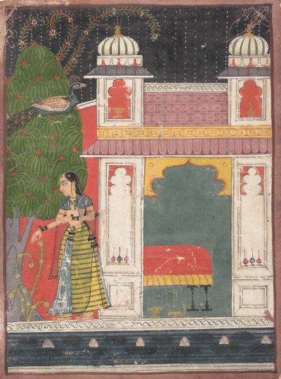 A Heroine Plucking a Flower: Page from a Dispersed Nayikabheda by Unbekannt