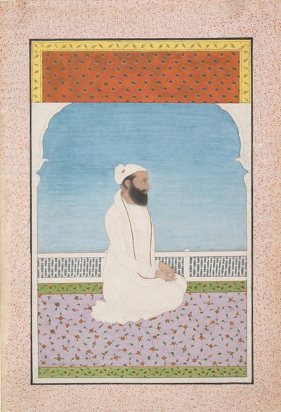 A Holy Man Seated on a Terrace by Unbekannt