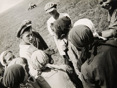 A Kolkhoz brigade taking a break, USSR by Unbekannt