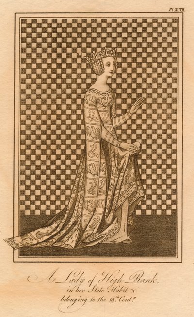 A Lady of High Rank, in Her State Habit, Belonging to the 14th Century by Unbekannt