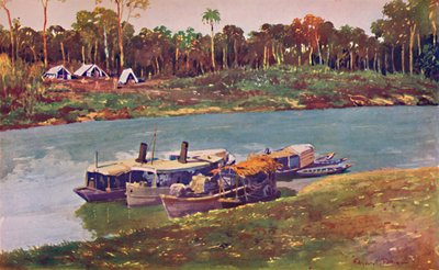 A Military Encampment on a Reach of the Upper Amazon, Three Thousand Miles from the Sea by Unbekannt