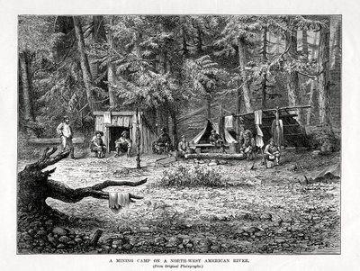 A Mining Camp on a North-West American River by Unbekannt