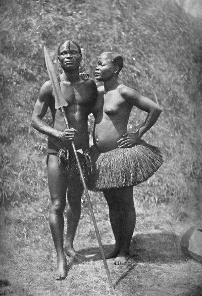 A Mulolo Congo Warrior and His Wife from the Central Congo Regions by Unbekannt