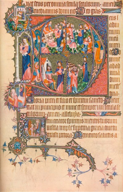 A Page from the Egerton Bohun Psalter-Hours, 1370, 1937 by Unbekannt