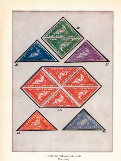 A Page of Triangular Capes Nos. 20-25, c1943 by Unbekannt