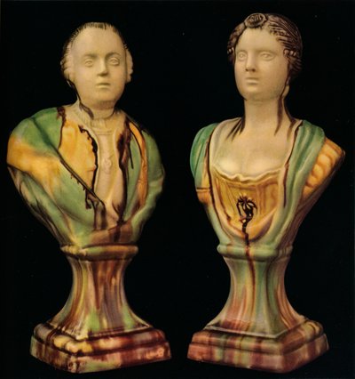 A Pair of Staffordshire Earthenware Busts Representing King George III and Queen Charlotte by Unbekannt