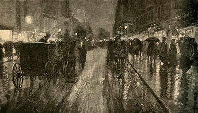 A Rainy Night - Street Lighted by Electricity, 1882 by Unbekannt