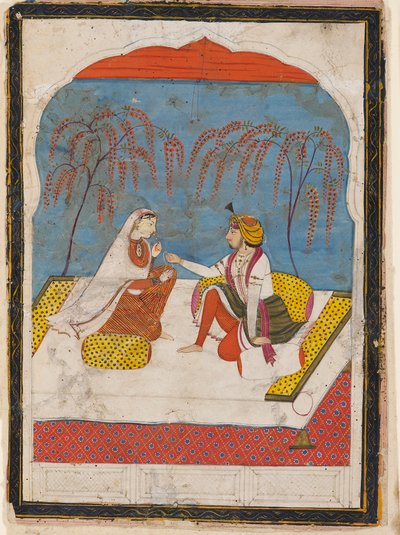 A Raja offering a bracelet to a lady, 19th century by Unbekannt