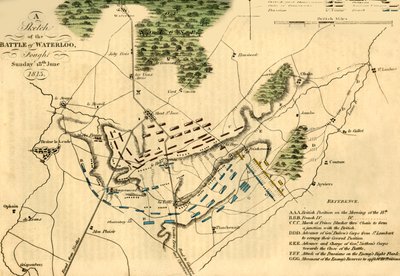 A Sketch of the Battle of Waterloo, 18 June 1815 by Unbekannt