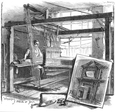 A Spitalfields Silk Weaver at His Hand Loom, 1884 by Unbekannt