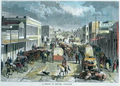 A Street in Denver, Colorado, USA, c1880 by Unbekannt