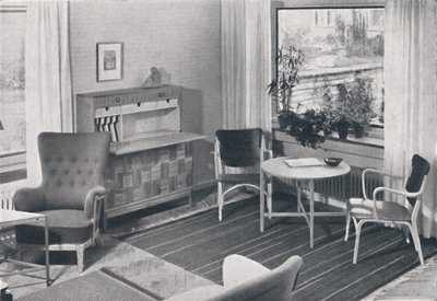 A Swedish Living-Room with Furniture Designed by Carl-Axel Acking and Made by Svenska Mobelfabrike by Unbekannt
