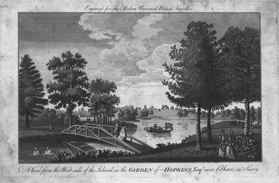 A View of the Island in the Garden of Hopkins, Esqr. near Cobham in Surrey, c1760 by Unbekannt