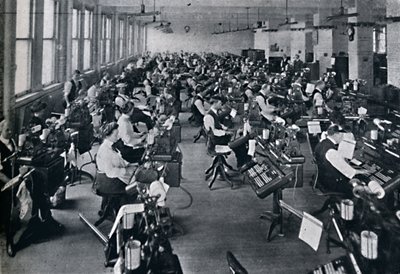 A View of the Largest Battery of Composing Machines in the World by Unbekannt