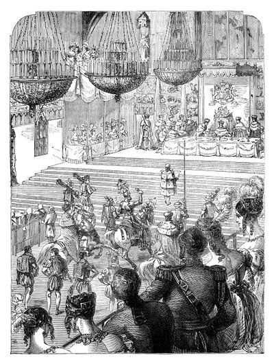 A Banquet in Westminster Hall Celebrating the Coronation of King George IV by Unbekannt