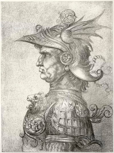 A Bust of a Warrior in Profile by Unbekannt