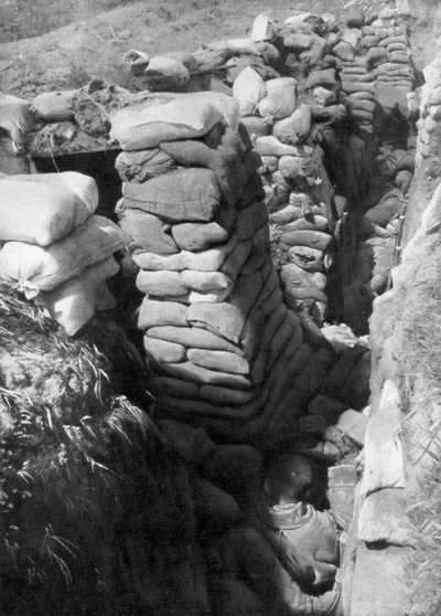 A captured German trench and bunker system, Souchez, Artois, France by Unbekannt