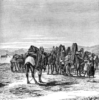 A Caravan on the Banks of the Euphrates by Unbekannt