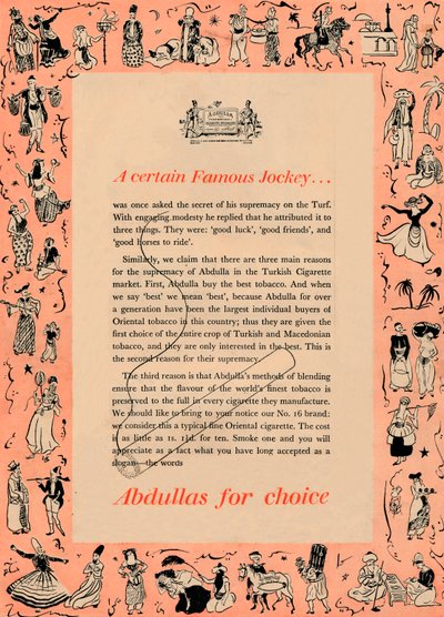 A certain Famous Jockey Abdullas for choice, 1939 by Unbekannt
