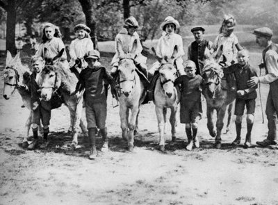 A Donkey Ride on a Bank Holiday on Hampstead Heath, London by Unbekannt