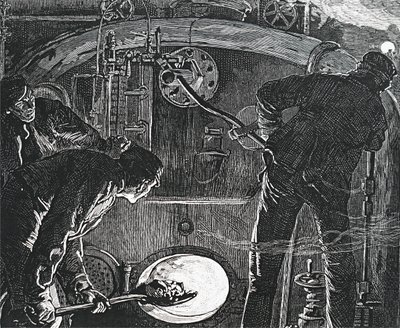 A Driver and a Fireman on a Train by Unbekannt