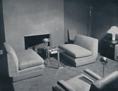 A Fireside Group in a Living-Room Designed by Russel Wright, 1935 by Unbekannt
